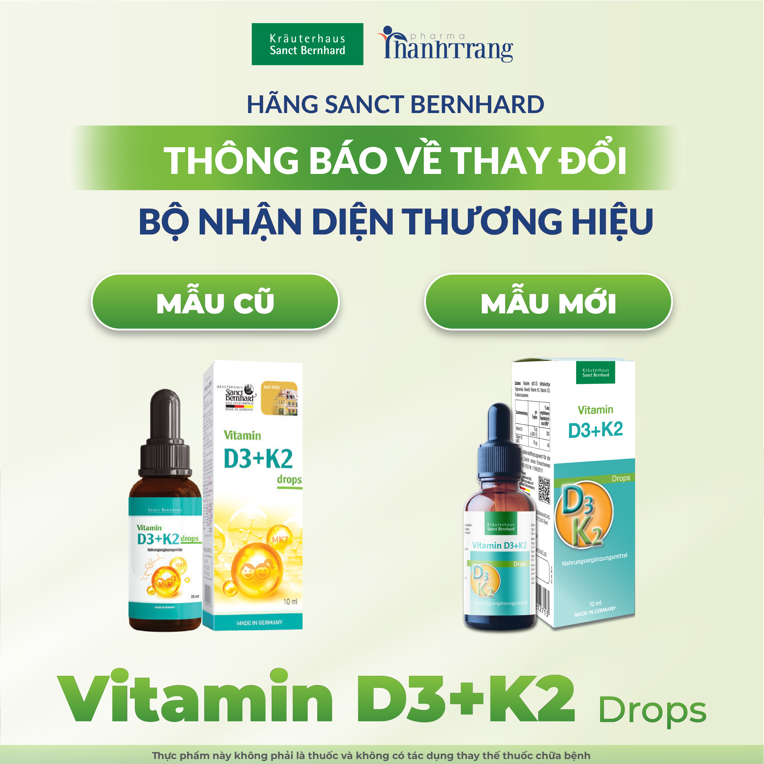 Vitamin D3 + K2 Drops thay đổi nhận diện mới 
